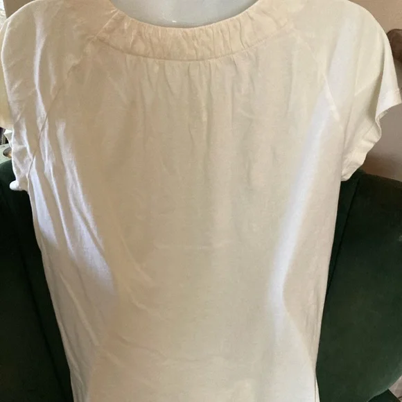Cream top, short-sleeved,  L - Picture 2 of 3